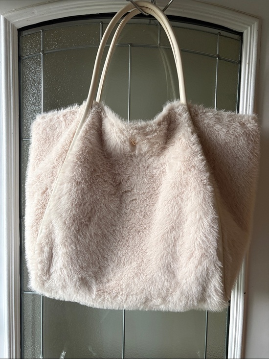 Victoria's Secret Handbags - Victoria secret Plush Faux-Fur Tote Bag in cream